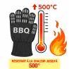 Gants de protection barbecue en Kevlar et silicone - Résistance jusqu'à 500°C