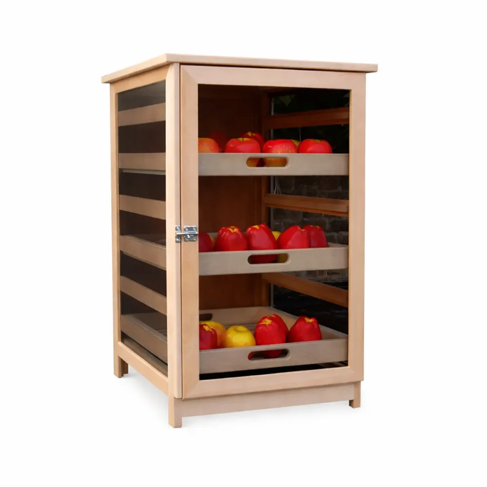 Fruitier-légumier en pin, 3 tiroirs, 81 cm