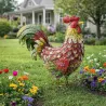 Décoration coq métal 44×15×45 cm – Jardin & extérieur