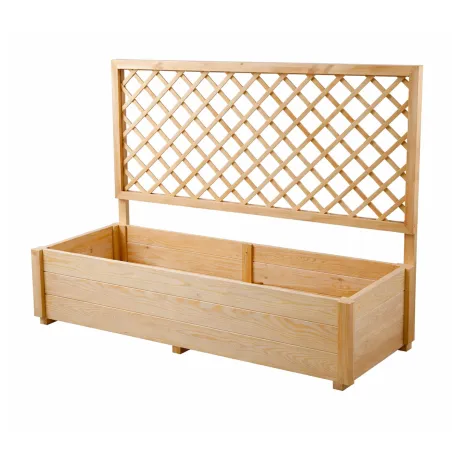 Carré potager ou jardinière rectangulaire avec treillis