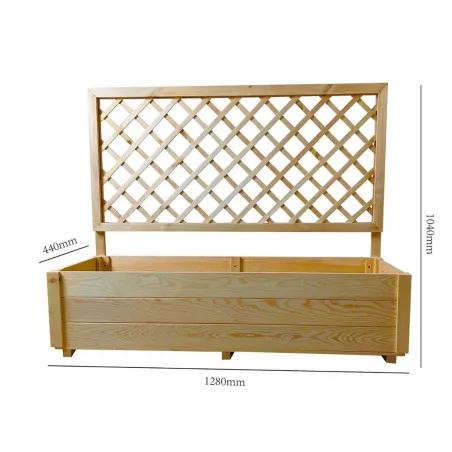 Carré potager ou jardinière rectangulaire avec treillis