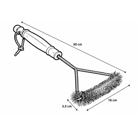 Brosse triangulaire nettoyage barbecue - 30 cm