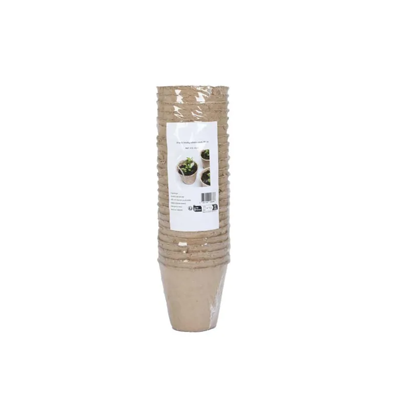 24 Pots Biodégradables Ronds Ø8 cm pour Semis et Culture