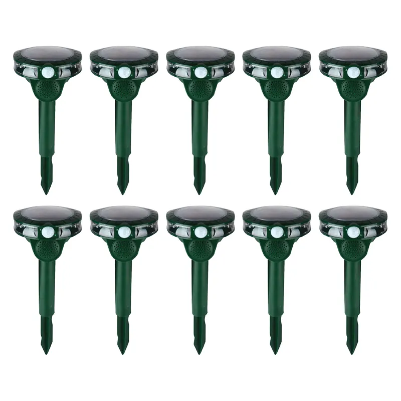 Lot de 10 Anti-nuisibles à ultrasons solaires