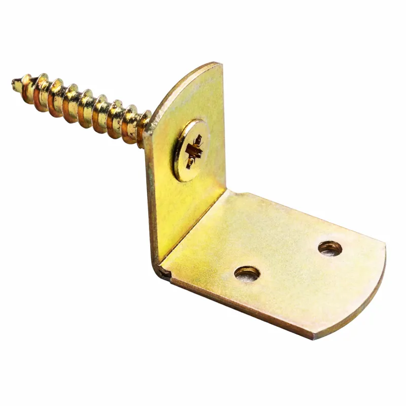 Lot de 4 équerres de fixation pour clôture en acier galvanisé - Vis 3,8 cm incluses