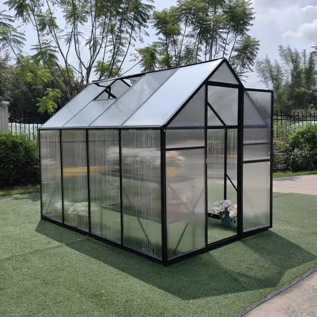 Serre de jardin en aluminium et polycarbonate 6,2 m² - 350x177x192 cm