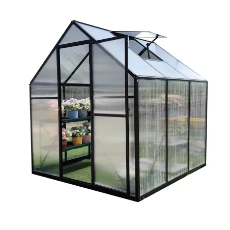 Serre de jardin aluminium 177x177x192 cm avec polycarbonate 4 mm