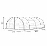 Housse de serre maraîchère 12 m² - Polyéthylène anti-UV 140 g/m² avec 8 fenêtres et 1 porte