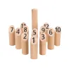 Jeu de Mölkky en Bois - Quilles Numérotées + Sac en Coton