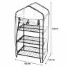 Serre 3 étagères 50x45x105cm mini-serre jardin plastique Progarden