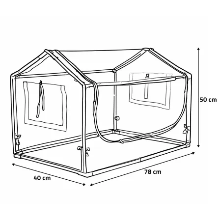 Serre plastique cadre métal 40x78x50cm
