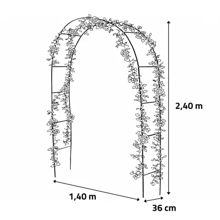 Arche de jardin 140 x 36 x 240 cm