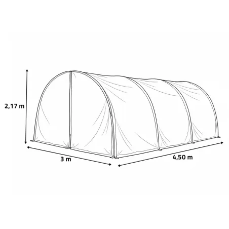 Serre de jardin essentielle Largeur 3 x 4.50 m