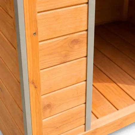 Niche isolée pour chien en bois – Extérieur été/hiver – 160 x 75 x 75 cm