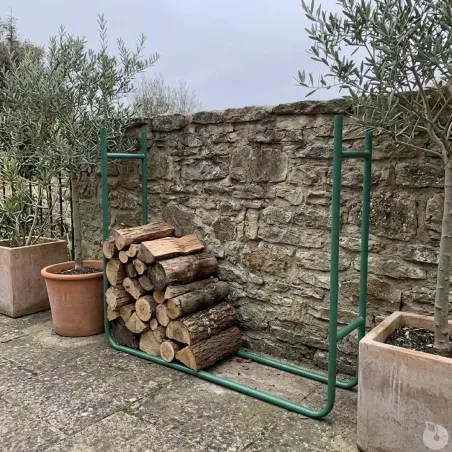 Range bûche métallique 120x90x20 cm - Support bois de chauffage