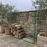 Range bûche métallique 120x90x20 cm - Support bois de chauffage