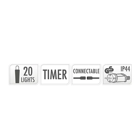 Guirlande lumineuse 20 boules blanche - 14,5 m