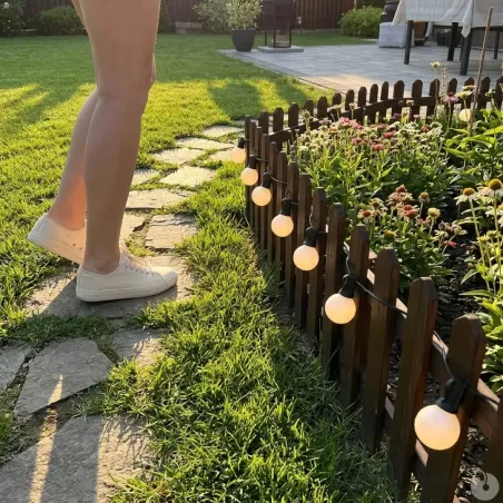 Guirlande lumineuse 20 boules blanche - 14,5 m