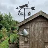 Girouette chat météo métal pour jardin, toit d'extérieur, direction du vent