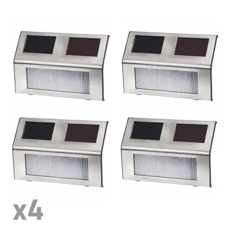 Lot de 4 lampes solaires LED inox | Éclairage extérieur économique