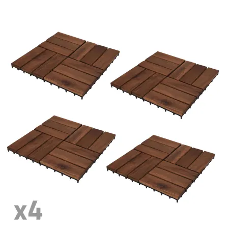 Lot de 4 Dalles terrasse bois acacia 30×30 cm