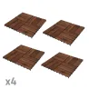 Lot de 4 Dalles terrasse bois acacia 30×30 cm