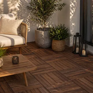 Lot de 4 Dalles terrasse bois acacia 30×30 cm