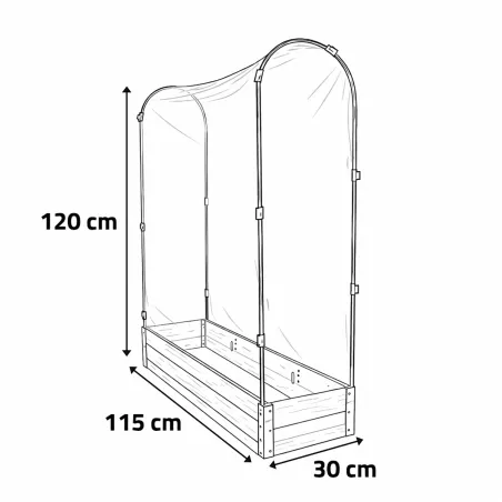 Lot de 3 carrés potager en bois de sapin