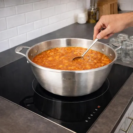 Bassine Acier Inoxydable Ø38cm Confitures Tous Feux Parois Évasées