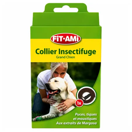 Collier insectifuge ajustable 50-75cm anti-parasites chien chat
