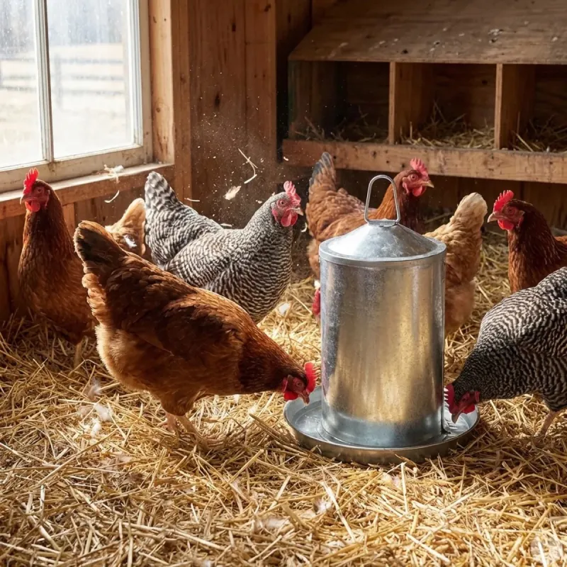 Abreuvoir galvanisé pour poules