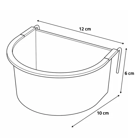 Mangeoire - abreuvoir à crochets plastique contenance 300 ml Olba