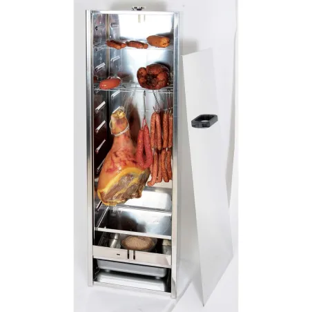 Fumoir Peetz viande et poisson 120 cm acier inoxydable Porte coulissante avec poignée