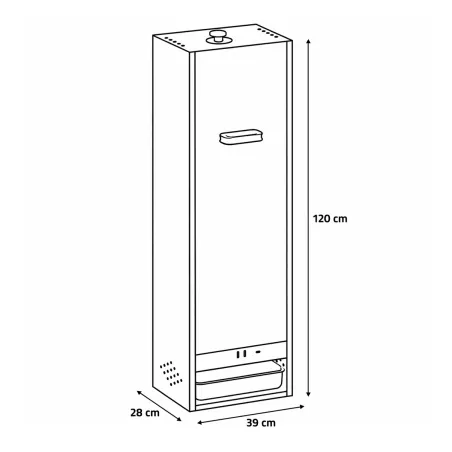 Fumoir Peetz viande et poisson 120 cm acier inoxydable Porte coulissante avec poignée