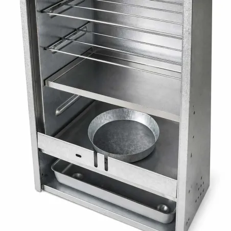 Fumoir Peetz viande et poisson H75 cm acier aluminisé porte coulissante avec poignée - Ducatillon