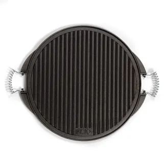 Plancha ronde barbecue réversible fonte émaillée Ø43cm 6-8 pers
