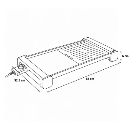 Plancha Grill 1800 W dim. 61 x 32.5 x 6 cm