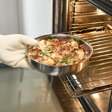 Lot de 3 Poêles acier inoxydable diamètres 20, 24 et 26 cm