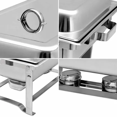Chafing Dish Inox Bain-Marie 60x36x32cm Buffet Couvercle