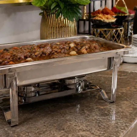 Chafing Dish Inox Bain-Marie 60x36x32cm Buffet Couvercle