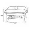 Chafing Dish Inox Bain-Marie 60x36x32cm Buffet Couvercle