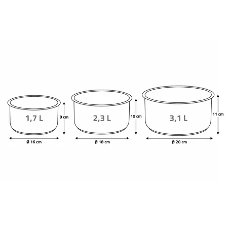3 Casseroles avec manche amovible