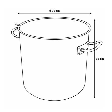 Marmite acier inoxydable grande capacité diam. 36 cm