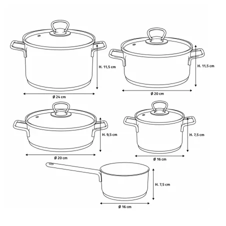 Batterie de cuisson 9 Pièces