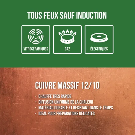 Bassine à Confiture Ø26 cm Cuivre