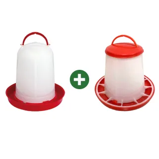 Abreuvoir 5L + Mangeoire 6kg - avec poignée