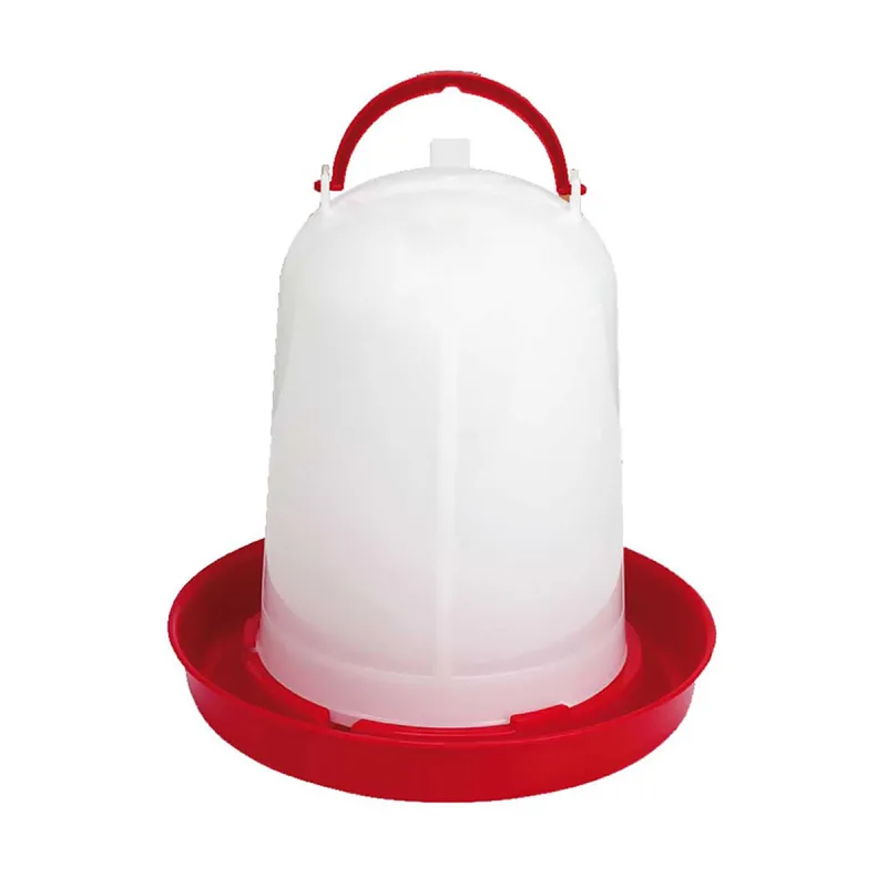 Abreuvoir siphoïde avec poignée 5L pour volailles - Rouge et blanc