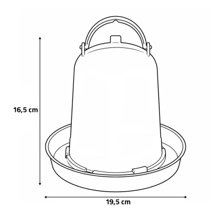 Abreuvoir siphoïde GAUN pour volailles - 1,5L rouge et blanc avec poignée