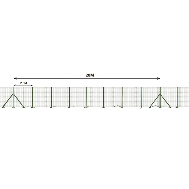 Kit clôture grillagée 200 x 120 cm - Maille 50x50mm - Fil 3mm