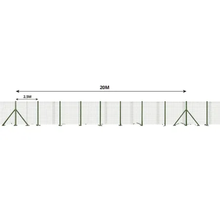 Kit clôture grillagée 200 x 120 cm - Maille 50x50mm - Fil 3mm